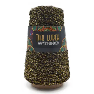 Thai Lurex Originale cordón con lurex para bolsos 200g Nero oro