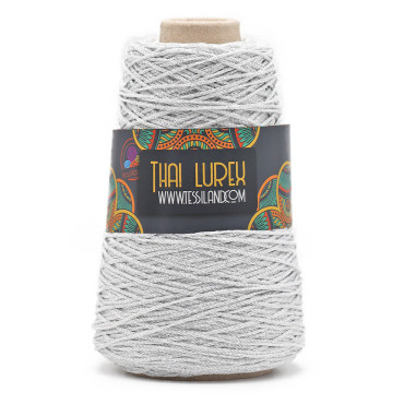 Thai Lurex Originale cordino con lurex per borse 200g Perla argento