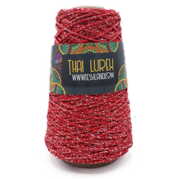 Thai Lurex Originale cordino con lurex per borse 200g Rosso lux