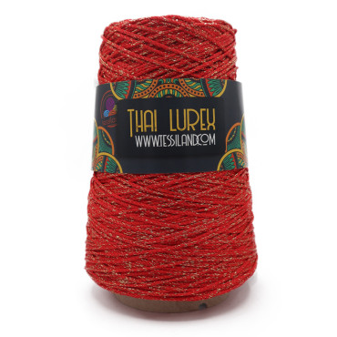 Thai Lurex Originale cordino con lurex per borse 200g Rosso oro