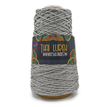 Thai Lurex Originale cordino con lurex per borse 200g Silver