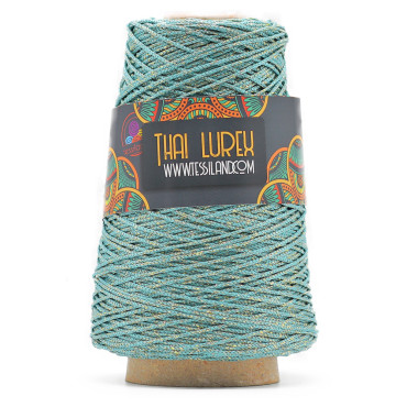 Thai Lurex Originale cordino con lurex per borse 200g Turchese oro