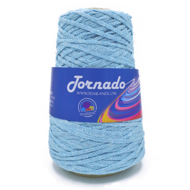 Tornado tricottino circolare opaco in misto cotone 200g Azzurro