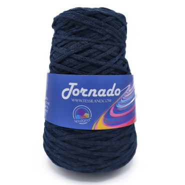 Tornado tricottino circolare opaco in misto cotone 200g Blu