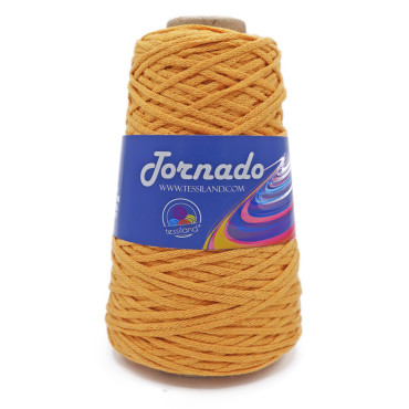 Tornado tricottino circolare opaco in misto cotone 200g Mandarino