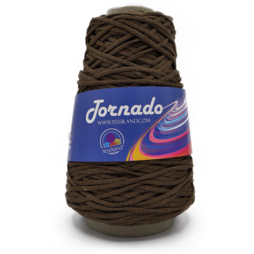 Tornado tricottino circolare opaco in misto cotone 200g Marrone