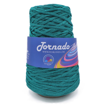 Tornado tricottino circolare opaco in misto cotone 200g Petrolio