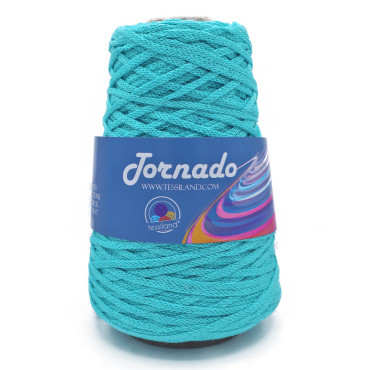 Tornado tricottino circolare opaco in misto cotone 200g Turchese