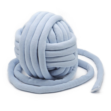 Chubby filo per arm knitting imbottito in cotone 750g Celeste