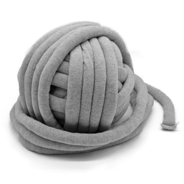 Chubby filo per arm knitting imbottito in cotone 750g Grigio
