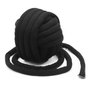 Chubby filo per arm knitting imbottito in cotone 750g Nero
