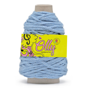 Olly cordino spesso in misto cotone circolare opaco 200g Celeste