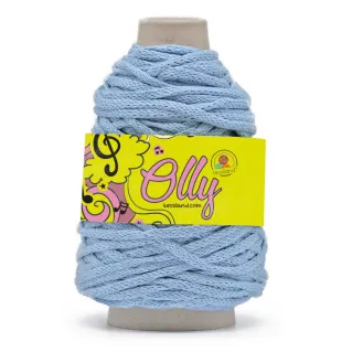 Olly cordón grueso de mezcla de algodon circular mate 200g Celeste