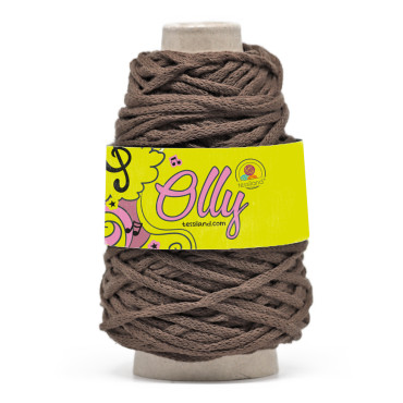 Olly cordino spesso in misto cotone circolare opaco 200g Marrone