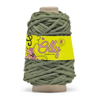 Olly thick matte round cotton-blend cord 200g Military