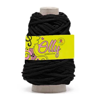 Olly cordón grueso de mezcla de algodon circular mate 200g Negro