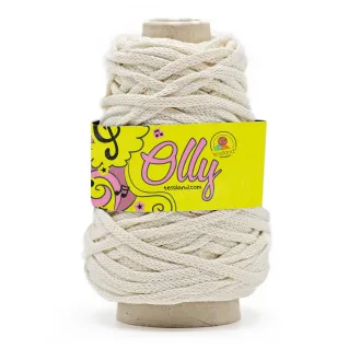 Olly thick matte round cotton-blend cord 200g Panna