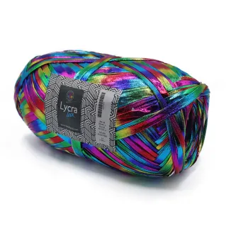Lycra Lux elastic Ribbon with glossy satin effect 300g Rainbow