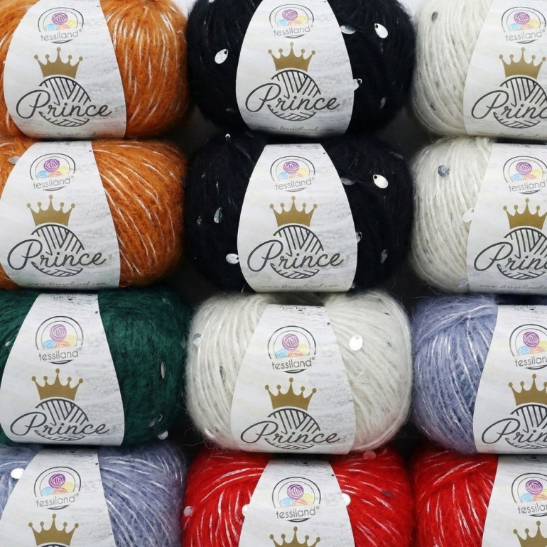 Prince misto mohair con paillettes a goccia gomitolo 50g