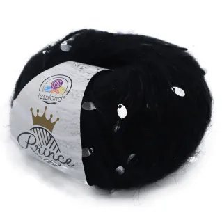 Prince mélange mohair avec paillettes goutte pelote 50g Noir