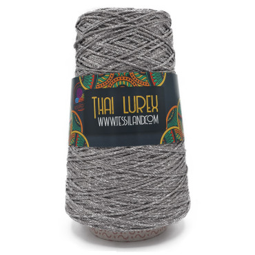 Thai Lurex Originale cordino con lurex per borse 200g Grigio argento