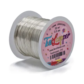 Tessilcopper hilo metálico de cobre esmaltado para bijoux 50 m Platino 010