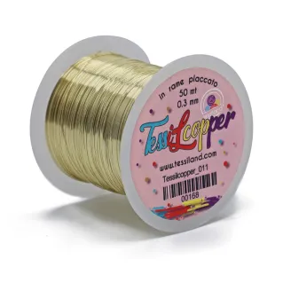 Tessilcopper hilo metálico de cobre esmaltado para bijoux 50 m Oro chiaro 011