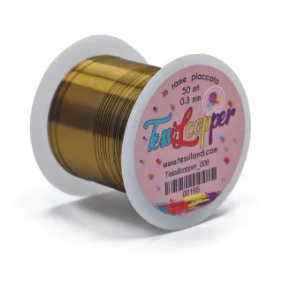 Tessilcopper hilo metálico de cobre esmaltado para bijoux 50 m Ottone Scuro 008