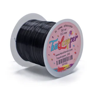 Tessilcopper hilo metálico de cobre esmaltado para bijoux 50 m Nero 005