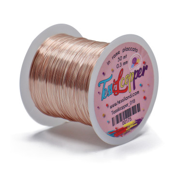 Tessilcopper filo metallico in rame smaltato per bijoux 50mt Cipria 018