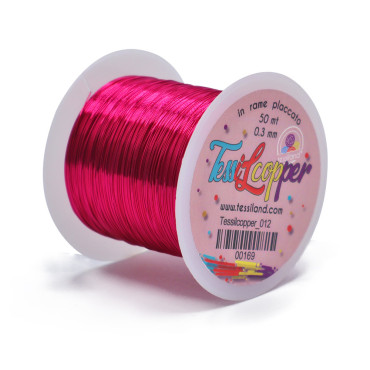 Tessilcopper filo metallico in rame smaltato per bijoux 50mt Fucsia 012