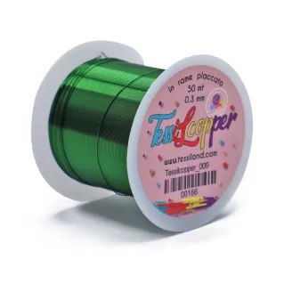 Tessilcopper fil métallique en cuivre émaillé pour bijoux 50 m Verde 009