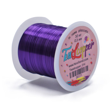 Tessilcopper filo metallico in rame smaltato per bijoux 50mt Viola 014