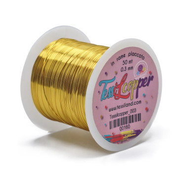 Tessilcopper filo metallico in rame smaltato per bijoux 50mt Oro giallo 003