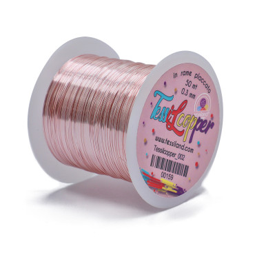Tessilcopper filo metallico in rame smaltato per bijoux 50mt Blush 002