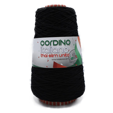 Thai Slim Cordino italiano in rocca per borse 200g Nero