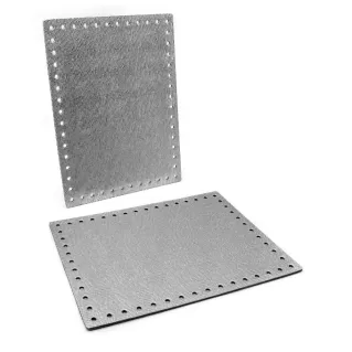 Laterales Stilondas Perforados en Similpelle 18x24 cm Tessiland 2 pz Acciaio