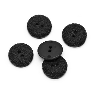 Bottone in nylon lucido con effetto cristallo sfaccettato Nero