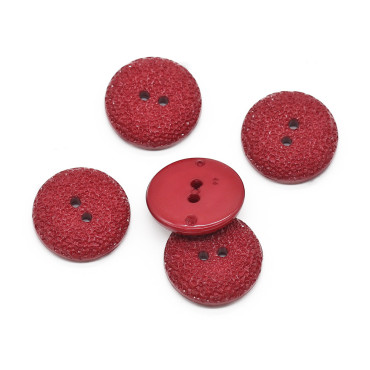 Bottone in nylon lucido con effetto cristallo sfaccettato Rosso