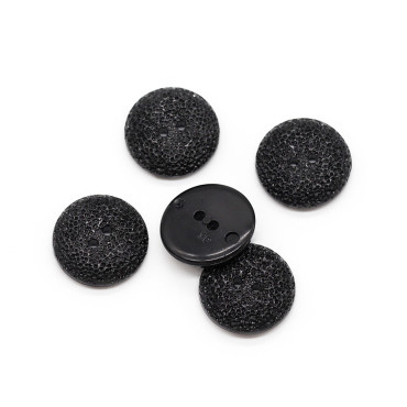 Bottone in nylon lucido con effetto cristallo sfaccettato Nero