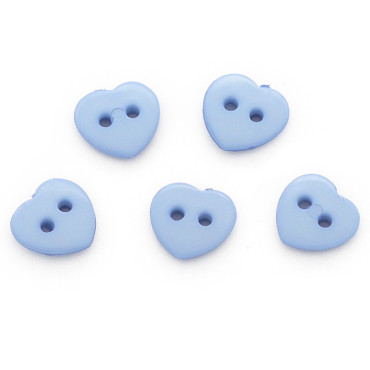 Heart button small Light Blue easy to sew | Tessiland