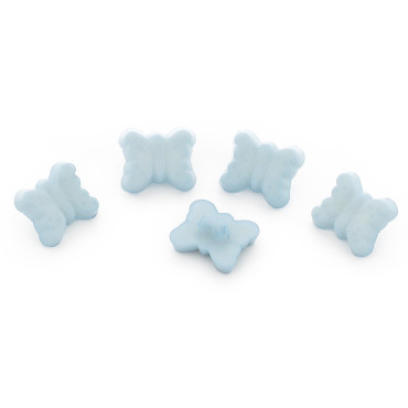 Bottone a farfalla in nylon 12mm per abbigliamento e bomboniere Celeste