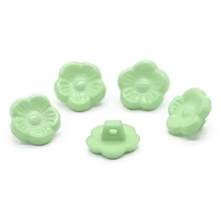 Botón Fleur 3D con tallo 5pz Verde