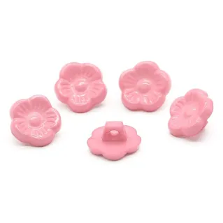 3D Fleur Button with Stem 5pcs Pink