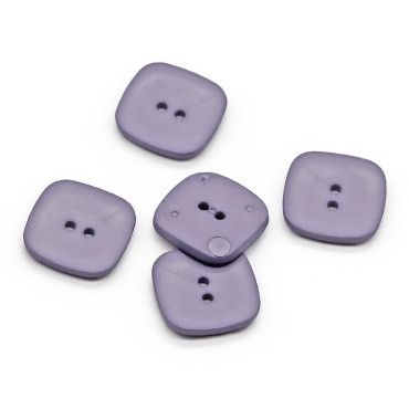 Bottone Square quadrato in nylon opaco a 2 fori 30mm Grigio