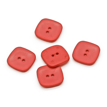 Bottone Square 5pz Rosso