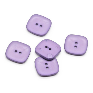 Bottone Square quadrato in nylon opaco a 2 fori 30mm Viola