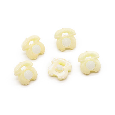Bottone Telefono baby in nylon bicolore con gambo 15mm Giallo