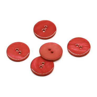 Bottone in madreperla Super River spessore maggiorato Rosso