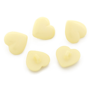 Bottone a forma di cuore in nylon con gambo per abbigliamento e bomboniere Giallo
